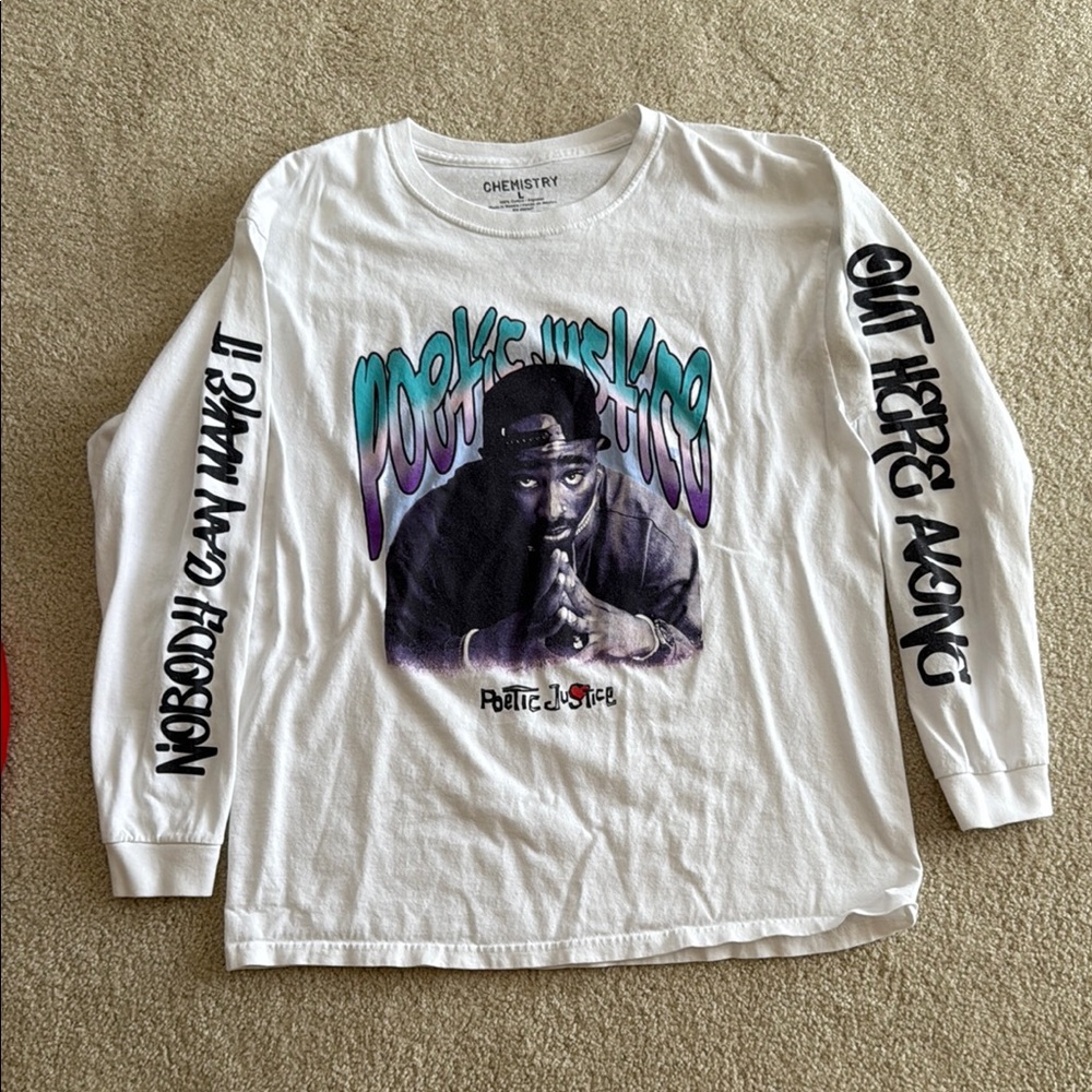 PacSun White Long Sleeve Tee with Graphic Print